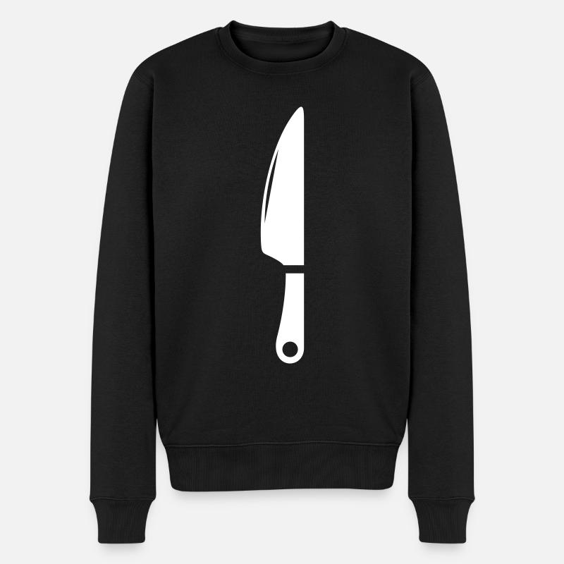 Messer icon - Männer Premium Bio Pullover - Schwarz