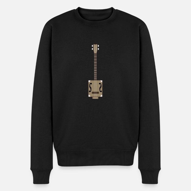 Zigarrenkisten-Gitarre - Männer Premium Bio Pullover - Schwarz