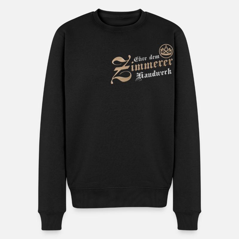 Ehre dem Handwerk Zimmerer Zimmermann Zunftzeichen - Männer Premium Bio Pullover - Schwarz
