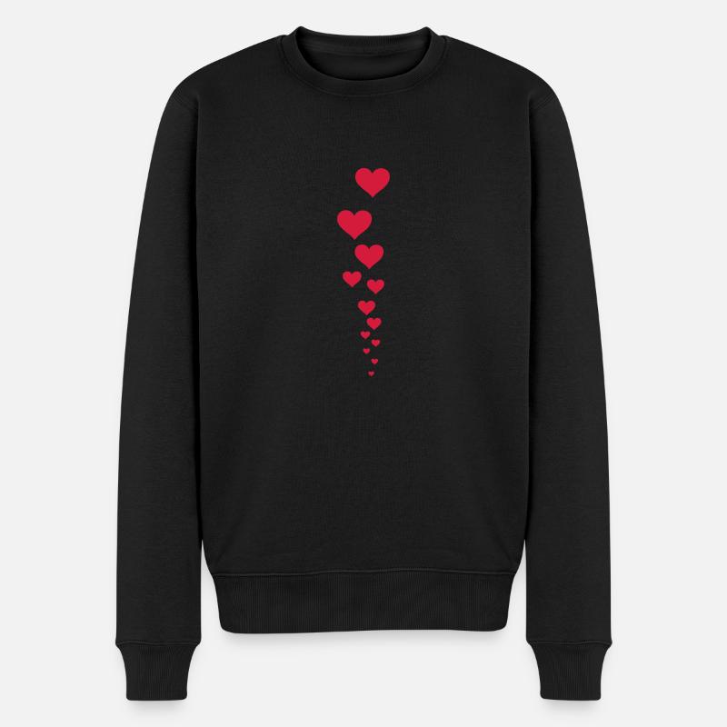 valentine heart - Männer Premium Bio Pullover - Schwarz