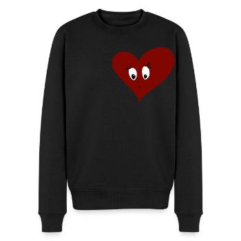 Heart - cute - sensitive - sad - Men's Premium Organic Jumper - black - Front - Nico (187cm)