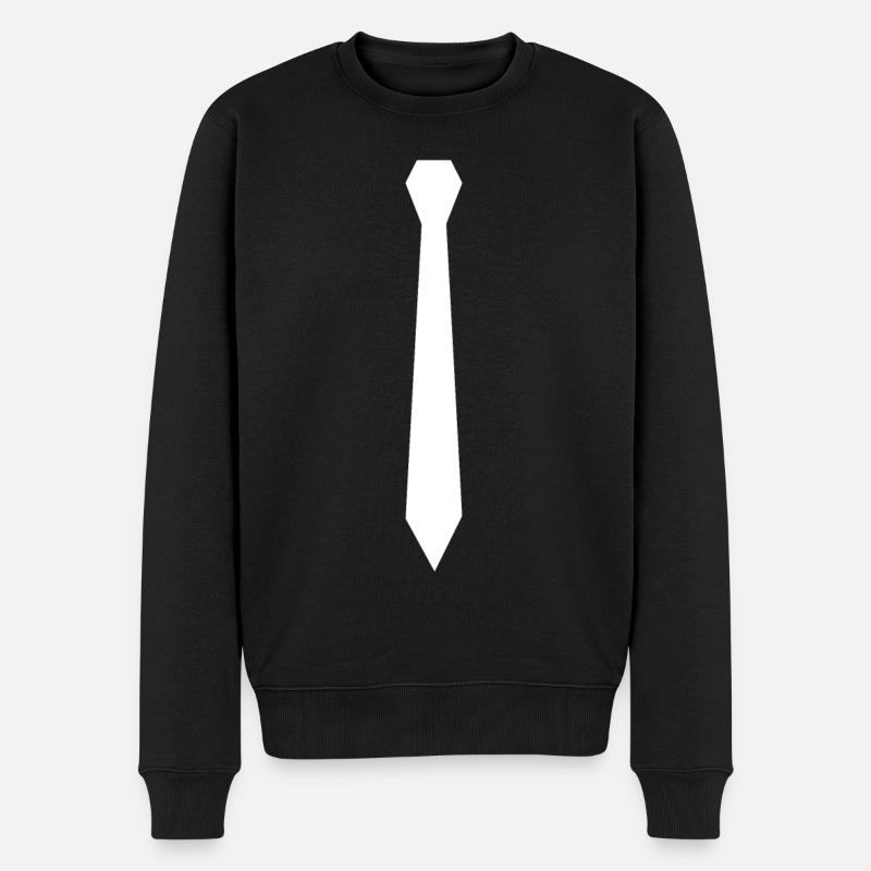 Cravate blanche - Pull Premium bio Homme - noir