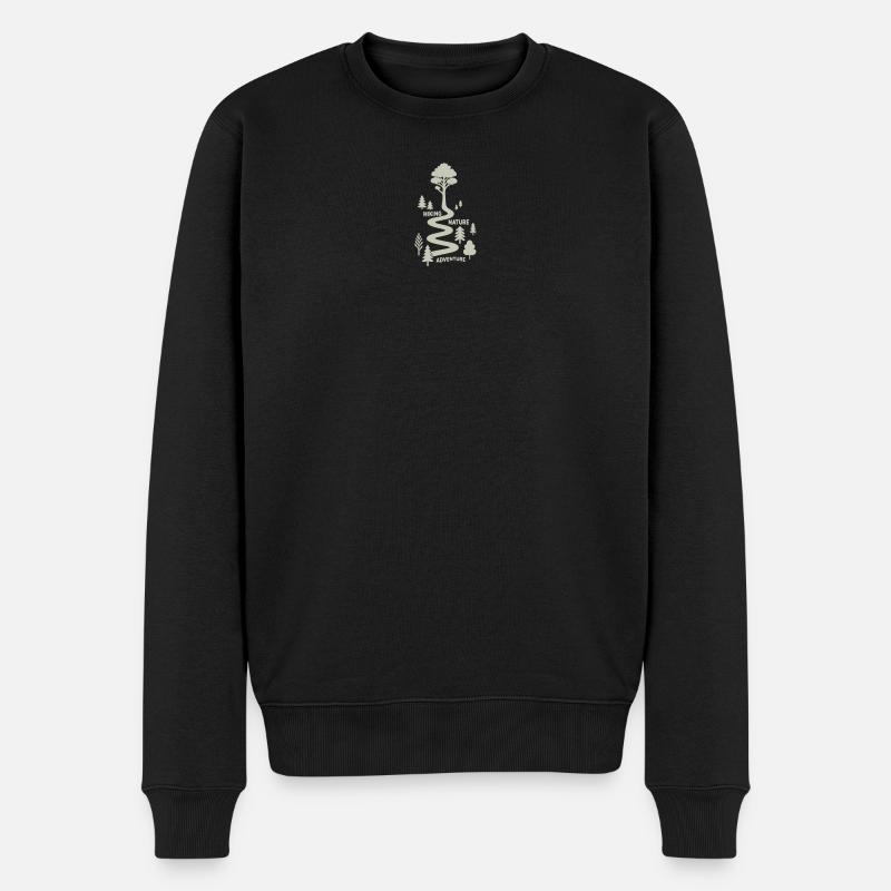 Sentier de randonnée avec arbres - Pull Premium bio Homme - noir