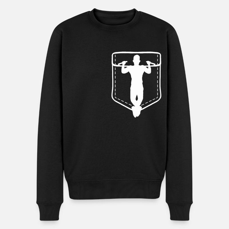 Klimmzüge - Männer Premium Bio Pullover - Schwarz