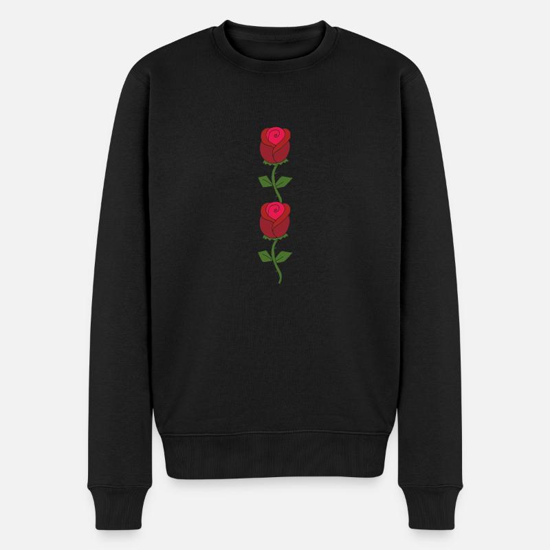 Roses rouges - Pull Premium bio Homme - noir