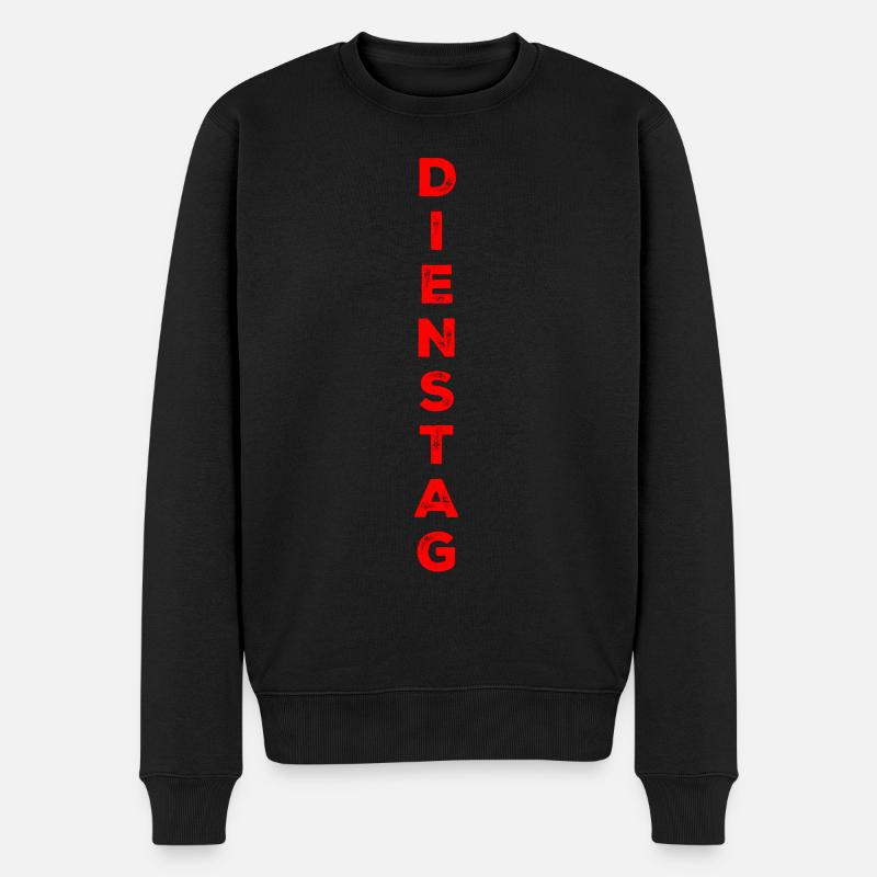 Dienstag - rot - Männer Premium Bio Pullover - Schwarz