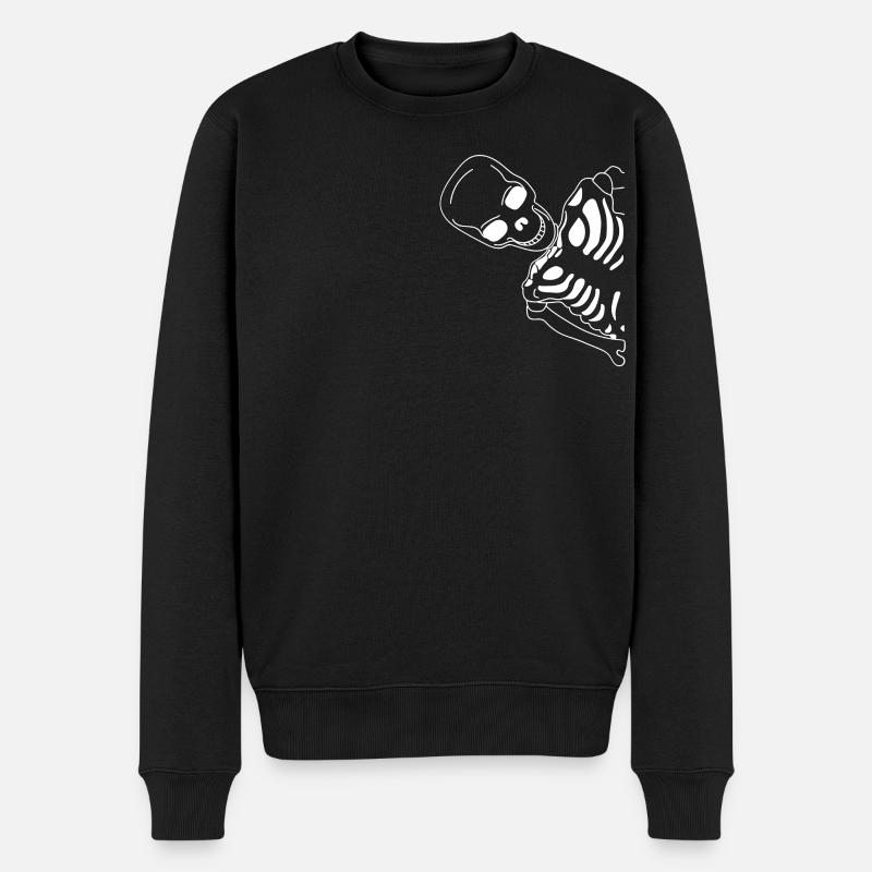 Skelett von der Seite - Männer Premium Bio Pullover - Schwarz