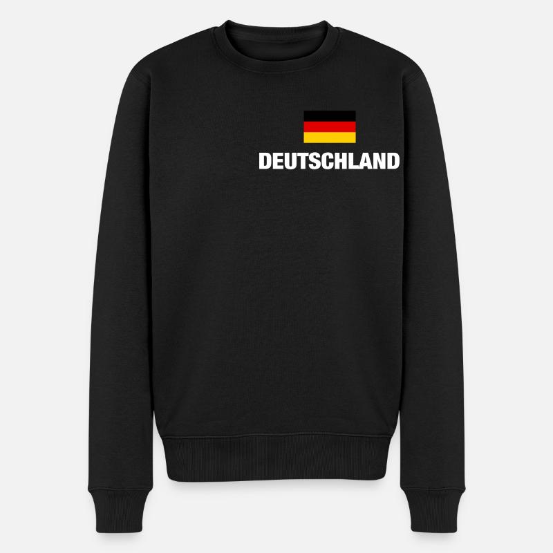 Deutschland deutsche Flagge Fahne deutsch Geschenk - Männer Premium Bio Pullover - Schwarz