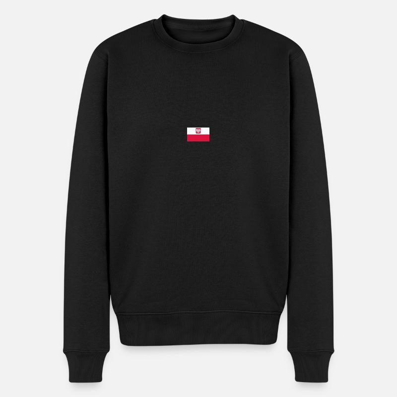 Poland - Männer Premium Bio Pullover - Schwarz
