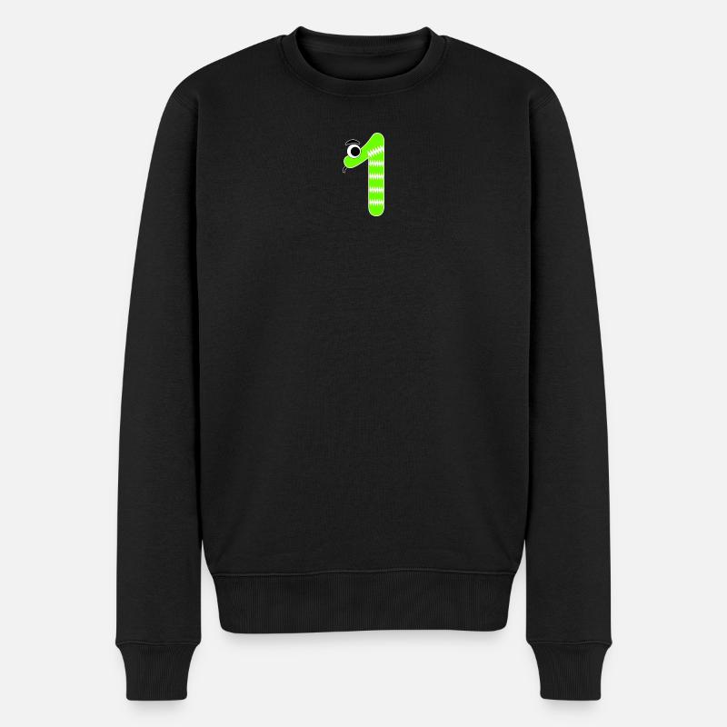 Zahl 1 Schlange Kinder - Männer Premium Bio Pullover - Schwarz