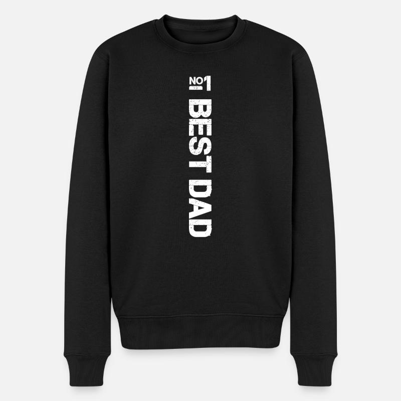 No.1 BEST DAD T-Shirt - Männer Premium Bio Pullover - Schwarz