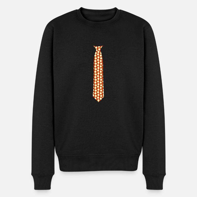 Krawatte Fake - Schlipsträger - Männer Premium Bio Pullover - Schwarz