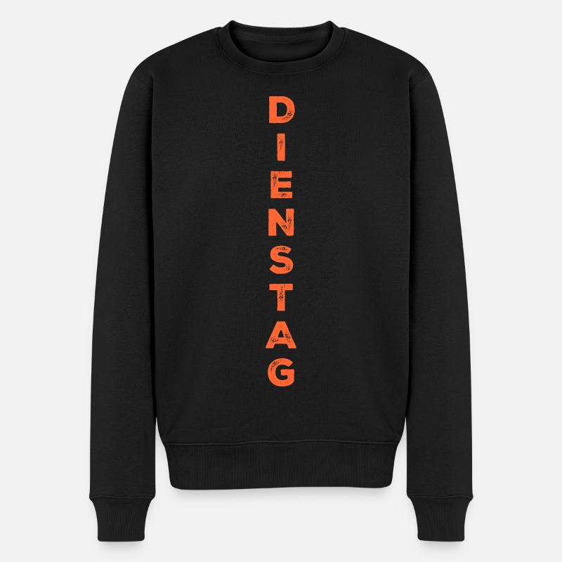 Dienstag - orange - Männer Premium Bio Pullover - Schwarz