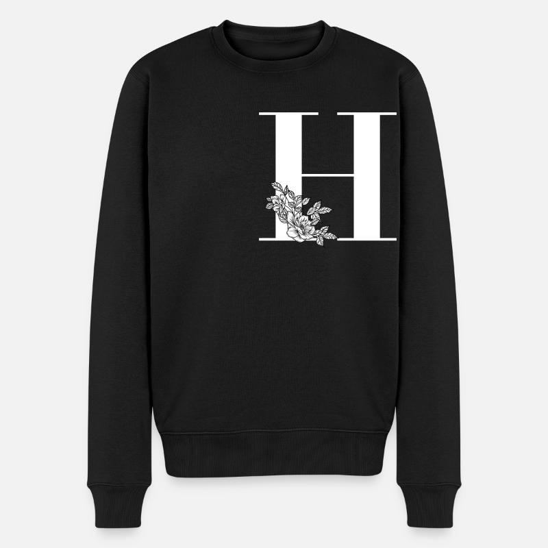 Lettre H Fleur - Pull Premium bio Homme - noir