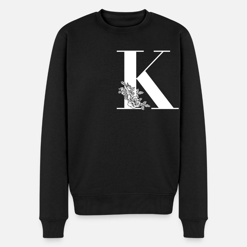 Buchstabe K - Männer Premium Bio Pullover - Schwarz