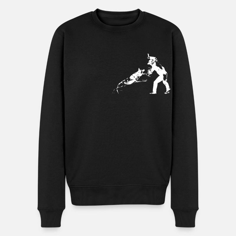 Schutzdienstmotiv zum Personalisieren - Männer Premium Bio Pullover - Schwarz