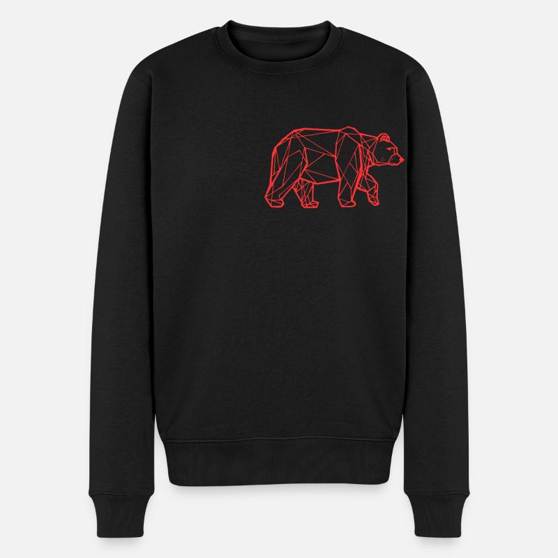 BÄR/N red outline - Männer Premium Bio Pullover - Schwarz