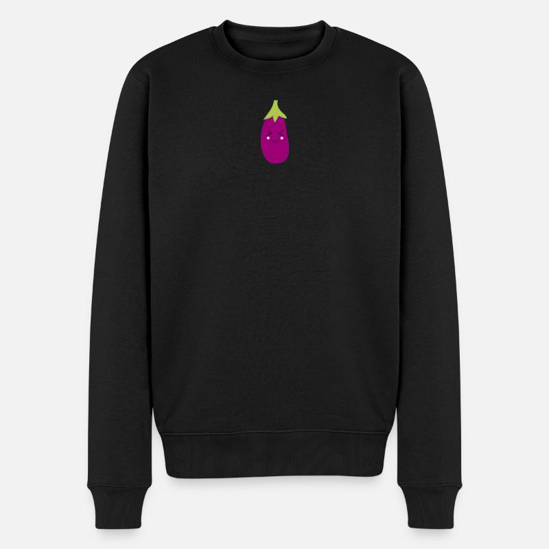 Aubergine Gemüse Kostüm Fasching Karneval - Männer Premium Bio Pullover - Schwarz