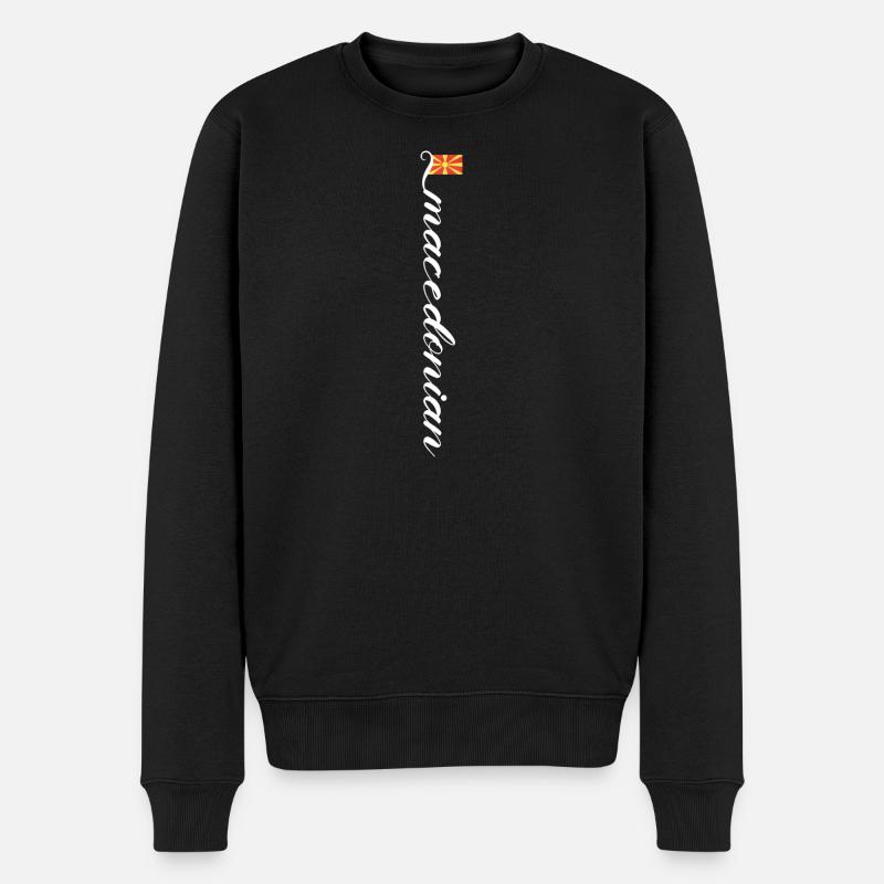mazedonien  - Männer Premium Bio Pullover - Schwarz
