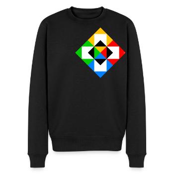 Dreieck im Quadrat 1 - Männer Premium Bio Pullover - Schwarz - Vorne - Nico (187cm)
