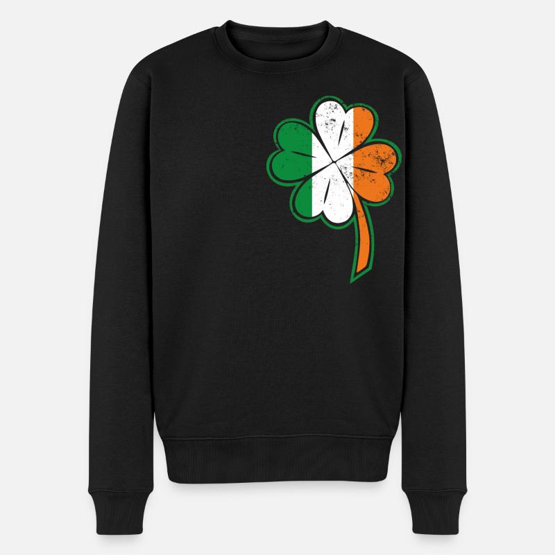 Kleeblat Irland irisch - Männer Premium Bio Pullover - Schwarz