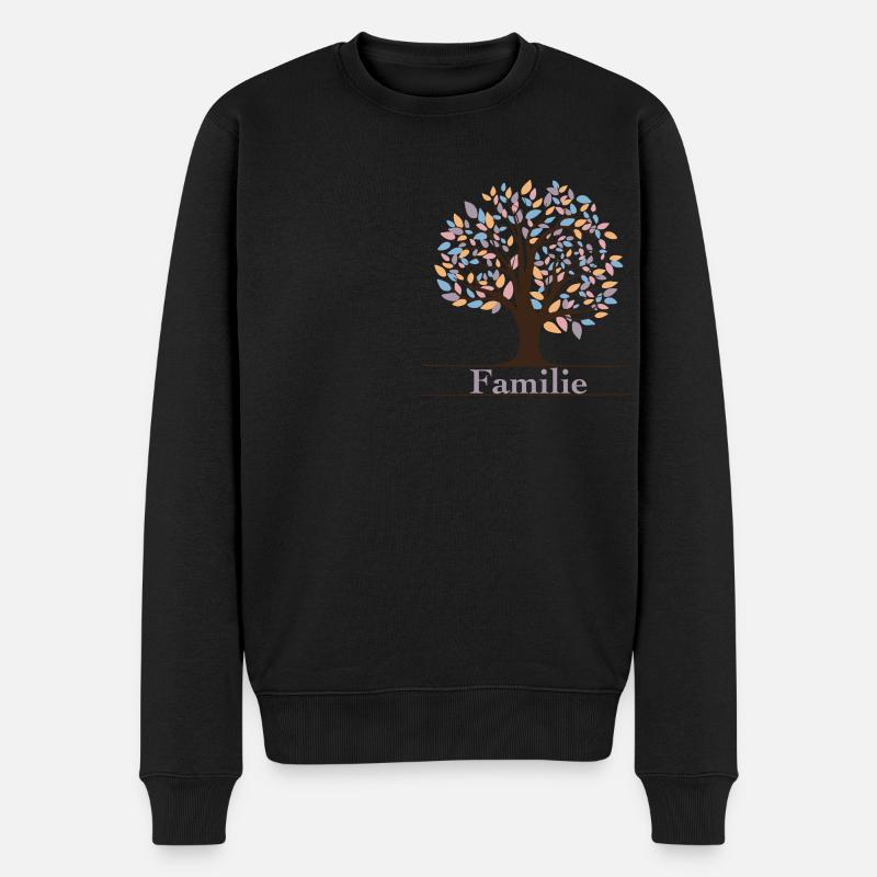 Familienbaum - Männer Premium Bio Pullover - Schwarz