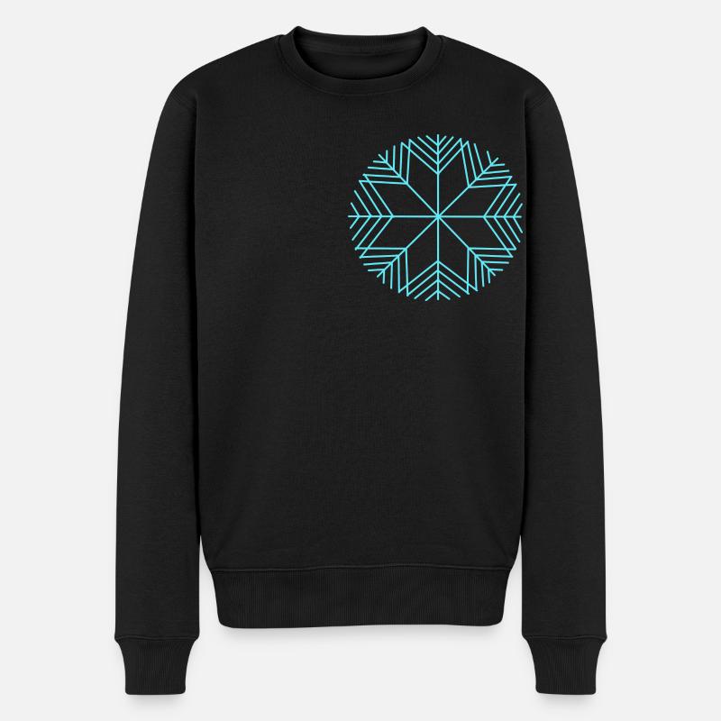 Schneeflocke - Männer Premium Bio Pullover - Schwarz