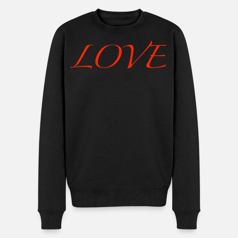 love - Männer Premium Bio Pullover - Schwarz