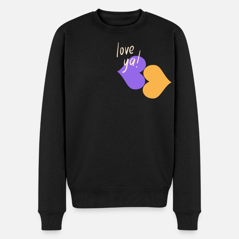 Ich liebe dich, bisou bisou - Männer Premium Bio Pullover - Schwarz