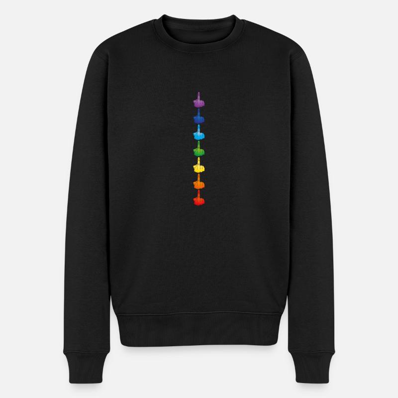 Fingerchakren ausgerichtet - Männer Premium Bio Pullover - Schwarz