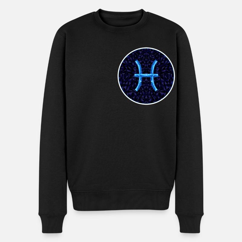 Pisces - Männer Premium Bio Pullover - Schwarz