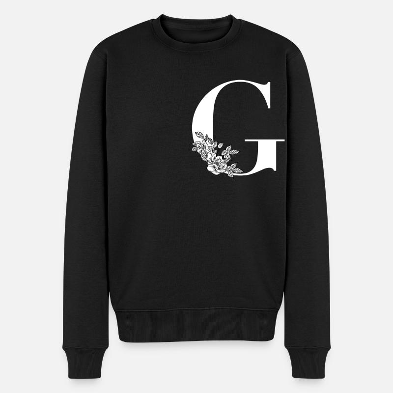 Lettre G Fleur - Pull Premium bio Homme - noir
