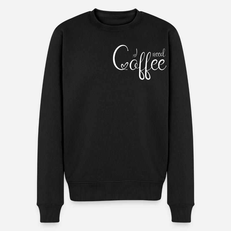 IneedCoffee2 - Männer Premium Bio Pullover - Schwarz