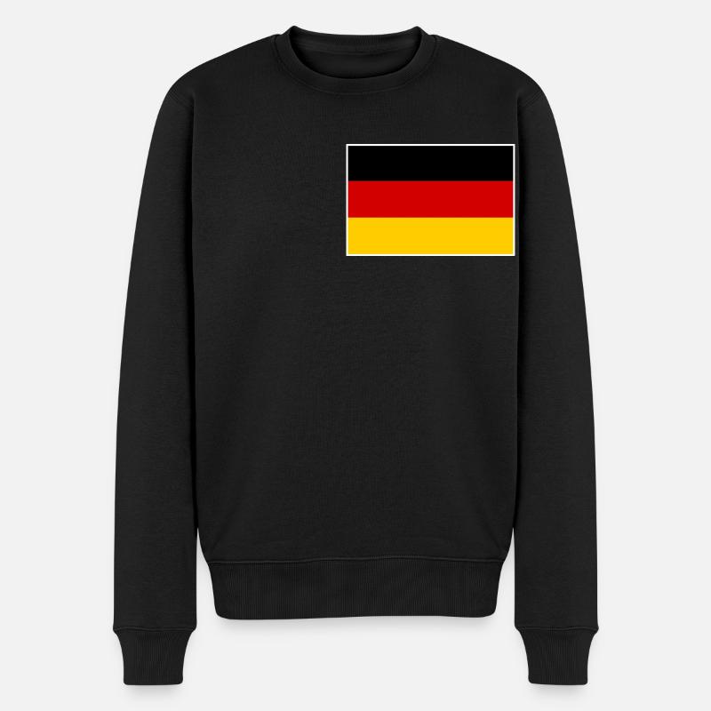 Deutschland flagge - Männer Premium Bio Pullover - Schwarz