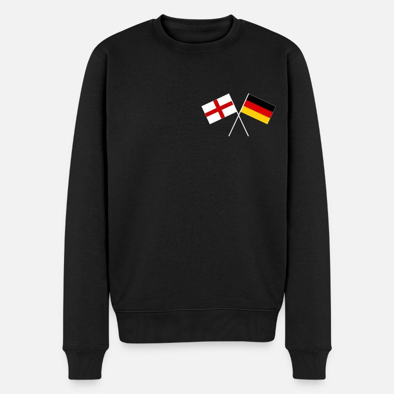 Angleterre Allemagne drapeau croisé drapeau - Pull Premium bio Homme - noir