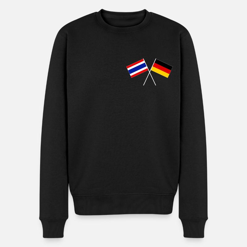 deutsch-thailändische Freundschaft Flagge Fahne - Männer Premium Bio Pullover - Schwarz