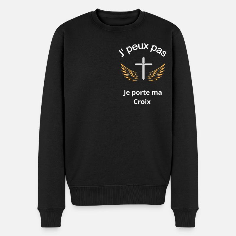 J' peux pas je porte ma croix - Pull Premium bio Homme - noir