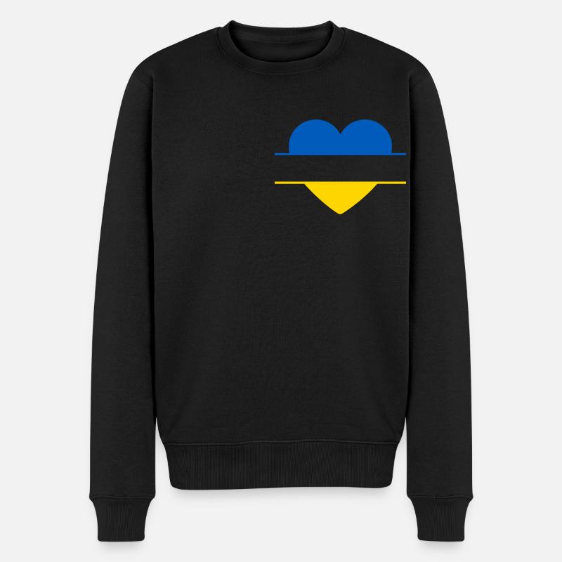 Ukraine Herz - Männer Premium Bio Pullover - Schwarz