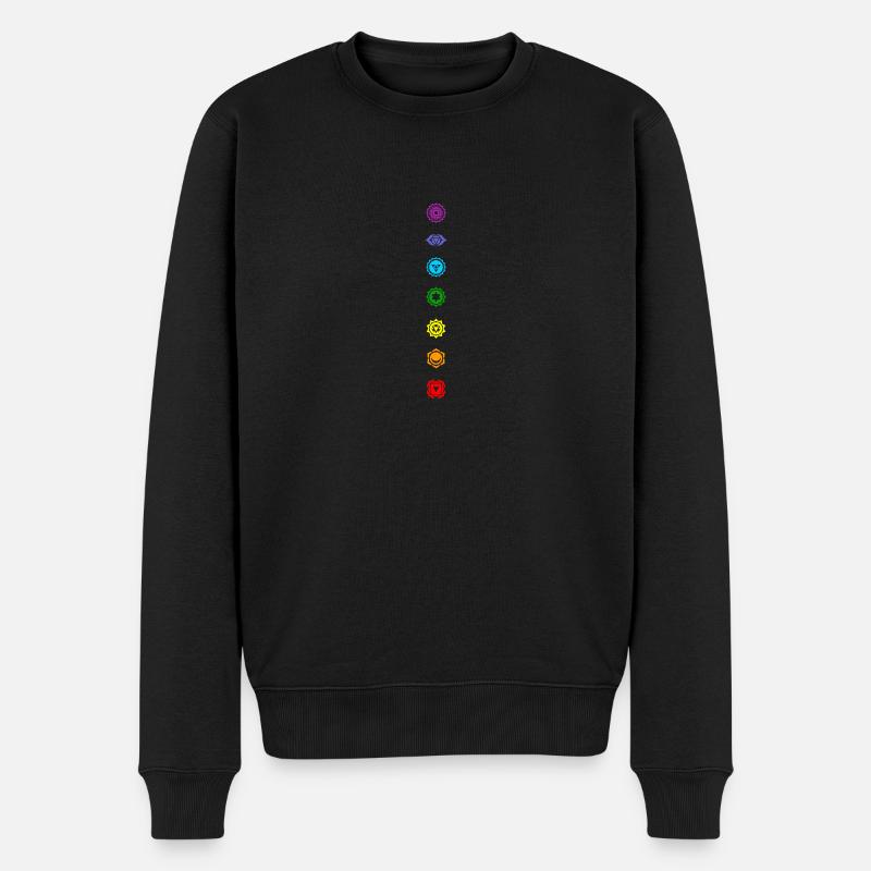 Chakra - Männer Premium Bio Pullover - Schwarz