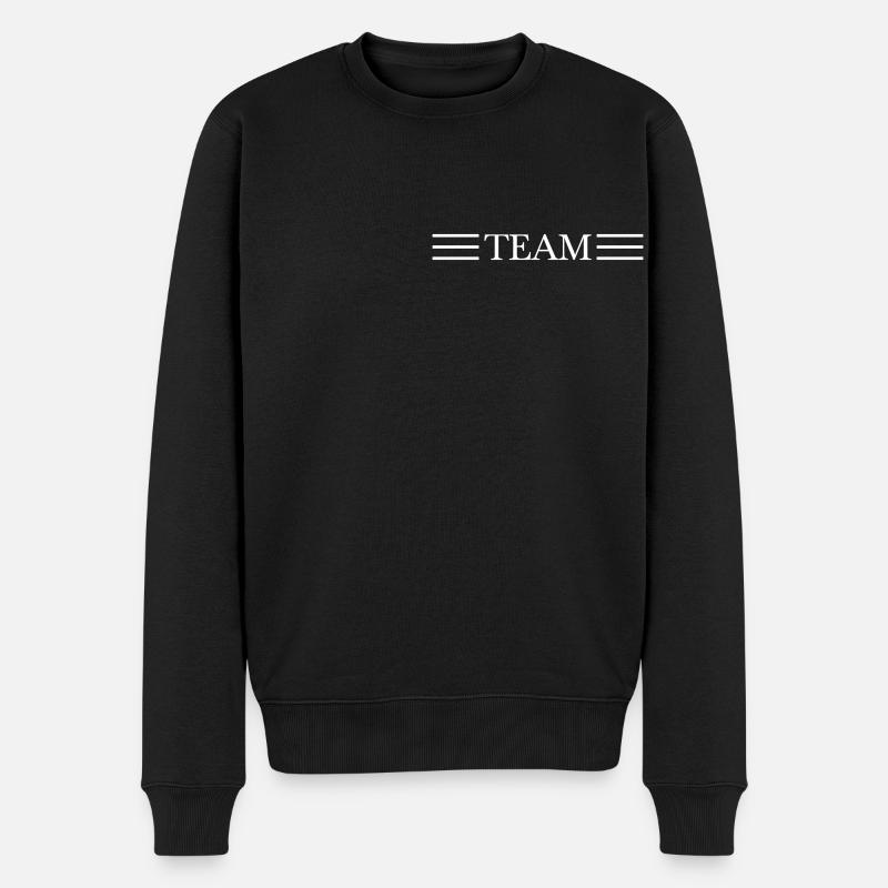 Team Strich - Männer Premium Bio Pullover - Schwarz