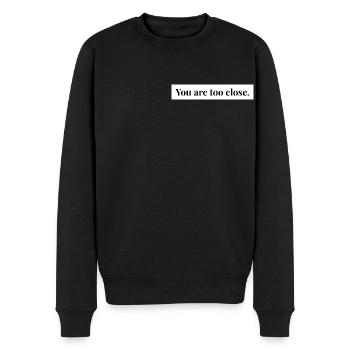 Vous êtes trop proche. Chemise - Pull Premium bio Homme - noir - Devant - Nico (187cm)