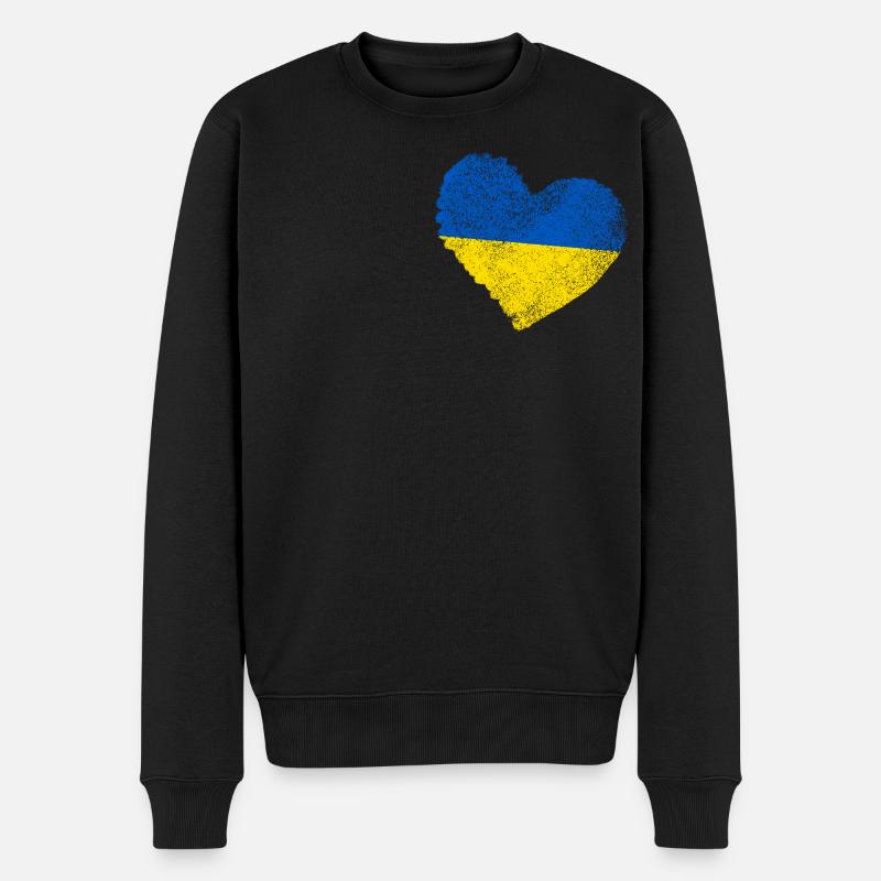 Ukraine Cœur - Pull Premium bio Homme - noir