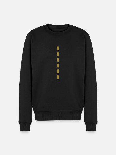 Strichellinie / dashed (1c) - Men's Premium Organic Jumper - black
