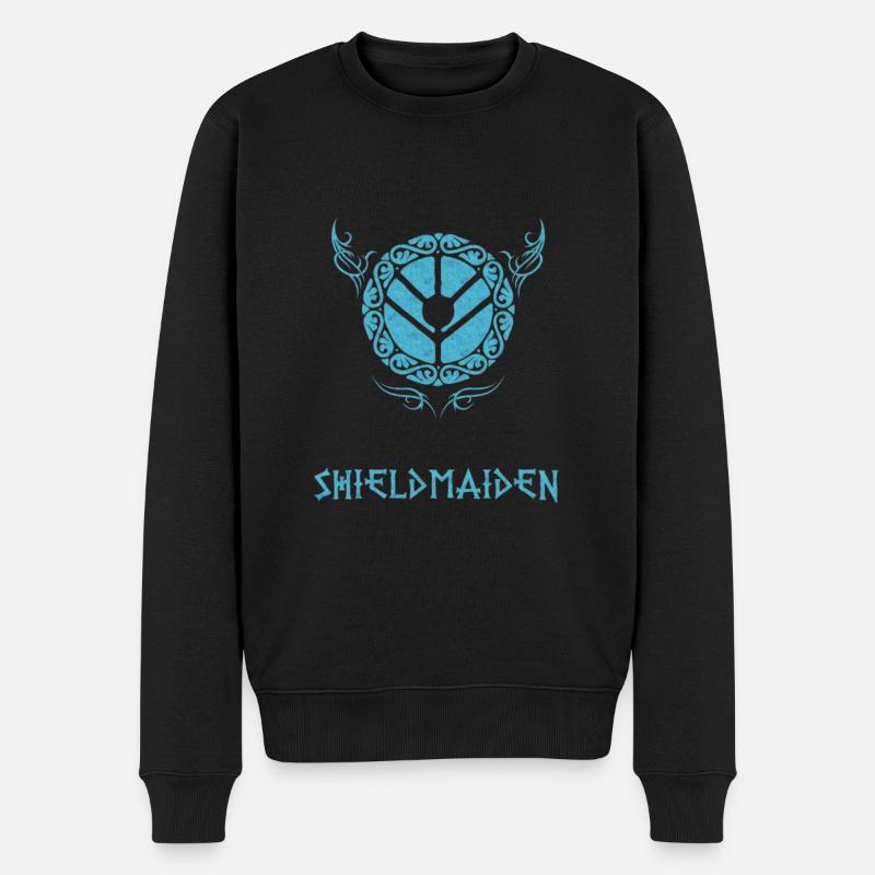 SHIELDMAIDEN - Männer Premium Bio Pullover - Schwarz