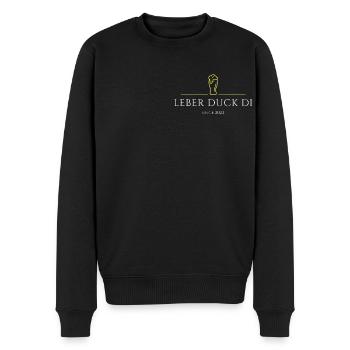 Leber Duck Di - Männer Premium Bio Pullover - Schwarz - Vorne - Nico (187cm)