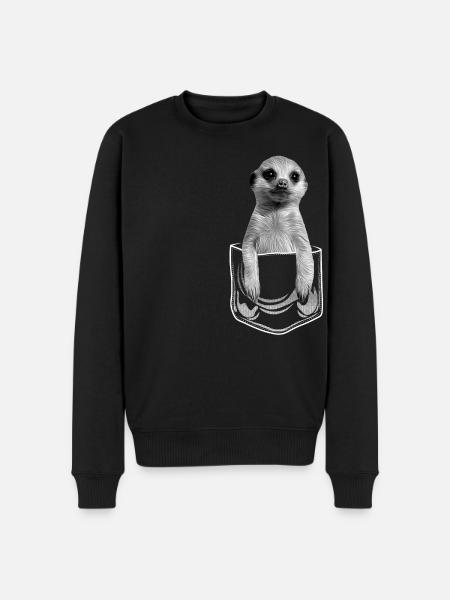 Bébé suricate en poche - Pull Premium bio Homme - noir