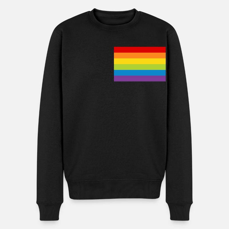 Regenbogen Flagge Fahne LGBT bunt CSD Gay Pride - Männer Premium Bio Pullover - Schwarz