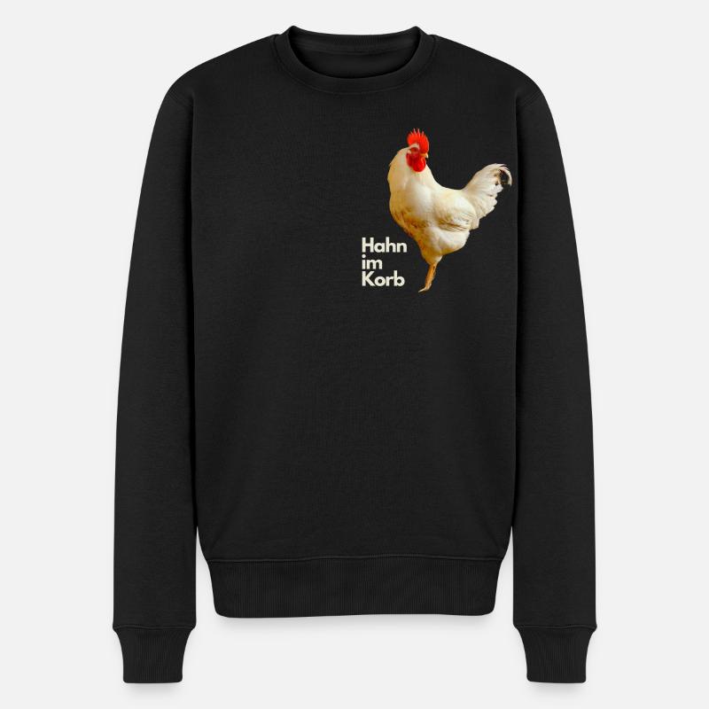 Hahn im Korb - Männer Premium Bio Pullover - Schwarz