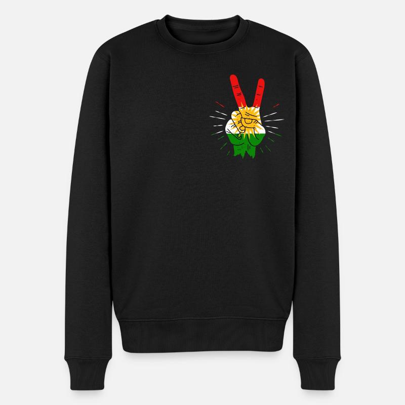Biji Kurdistan Brust - Männer Premium Bio Pullover - Schwarz