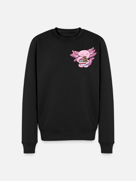 Axolotl Molch - Männer Premium Bio Pullover - Schwarz